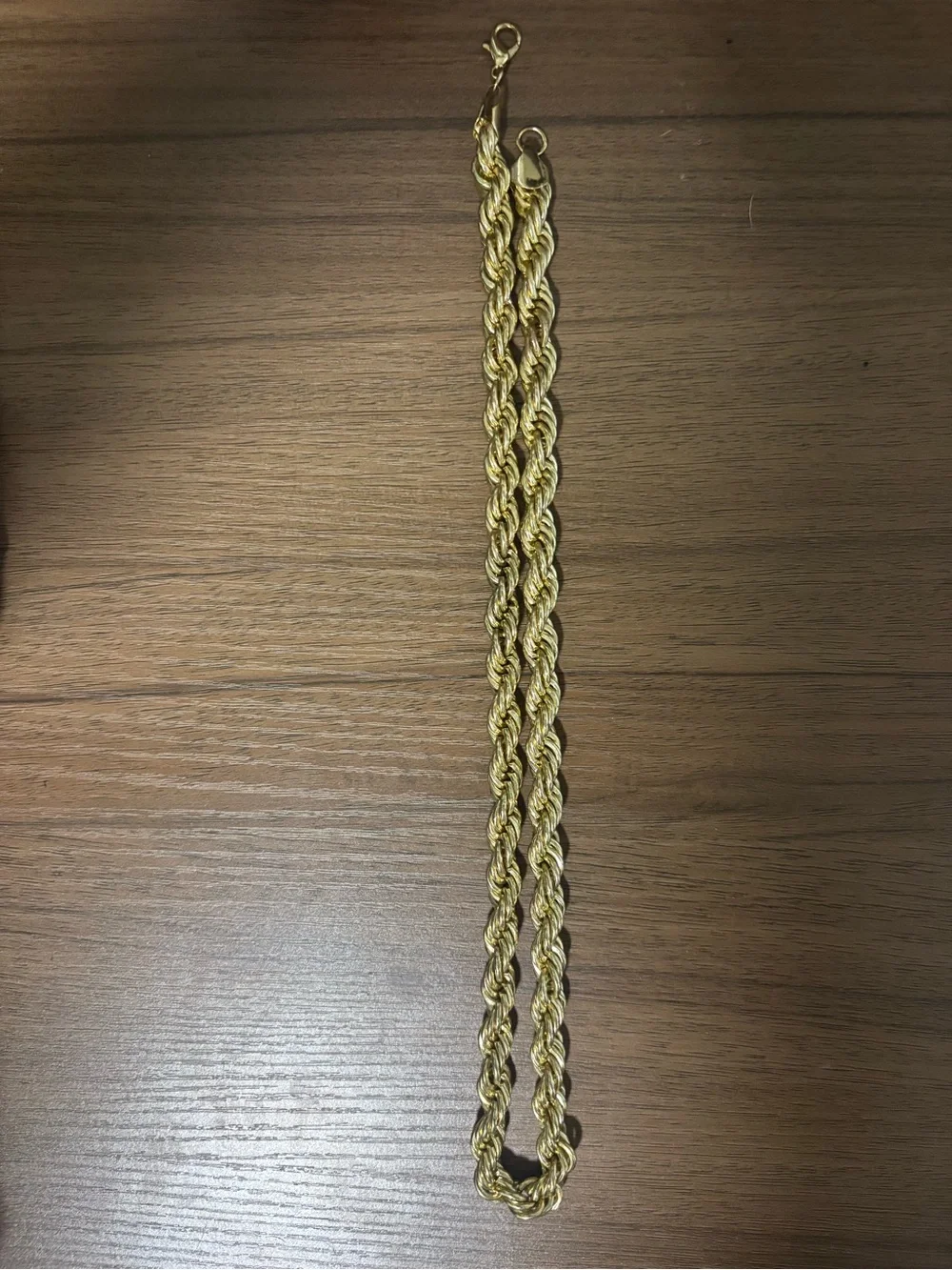 Thick Gold-Tone Rope Chain Necklace
